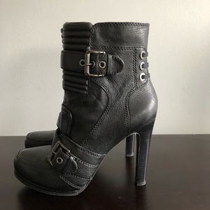 Black high heel boots